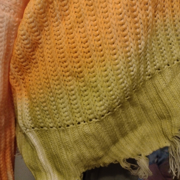 Val Marie ombre frayed edge sweater is a great burst if color and Trend - Picture 13 of 13